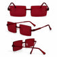 Retro Rimless Rectangle Sunglasses | Y2K Frameless Shades | Lightweight UV400 Eyewear