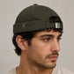 Olive Green Cotton Twill Docker Hat | Adjustable Sailor Cap with Metal Accent