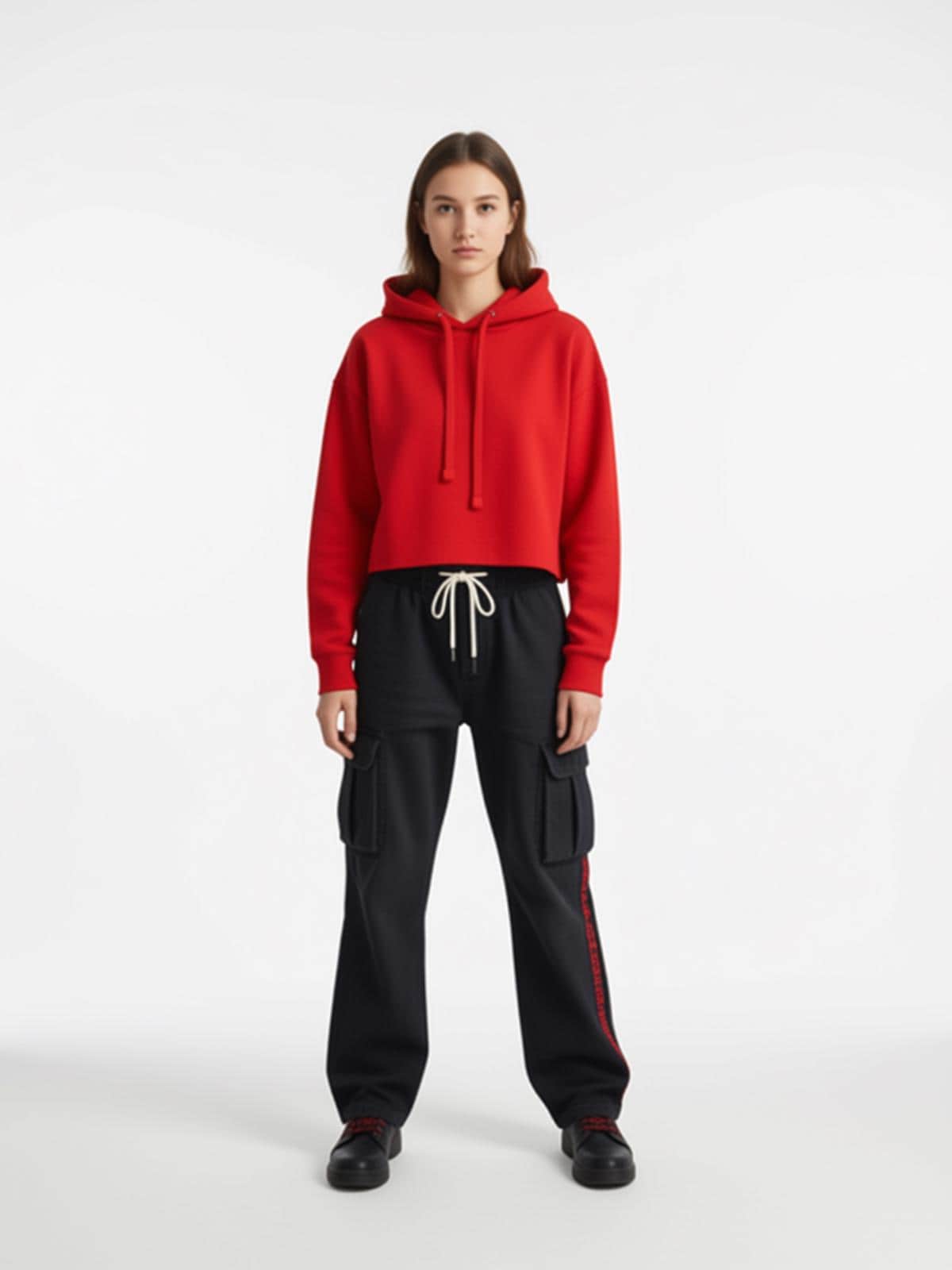 BeGood 18 Cropped Hoodie | Oversized Varsity Back Print Sweatshirt | Streetwear Pull