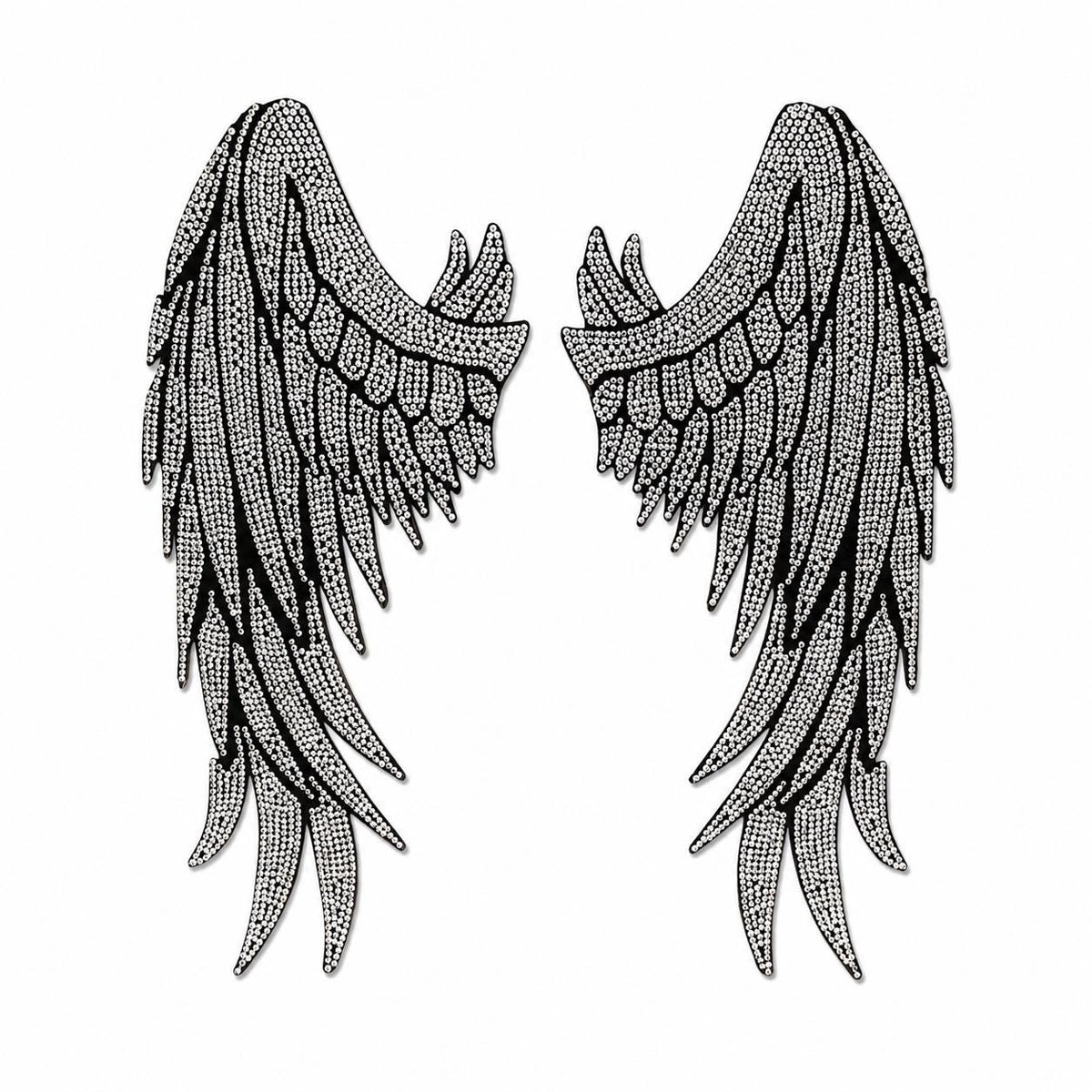 Rhinestone Angel Wing Iron-On Decal | Crystal Hot Fix Bling Transfer for DIY Fashion