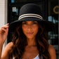 Women's Wide Brim Straw Sun Hat with Back Bow – Foldable UV Protection Beach Hat