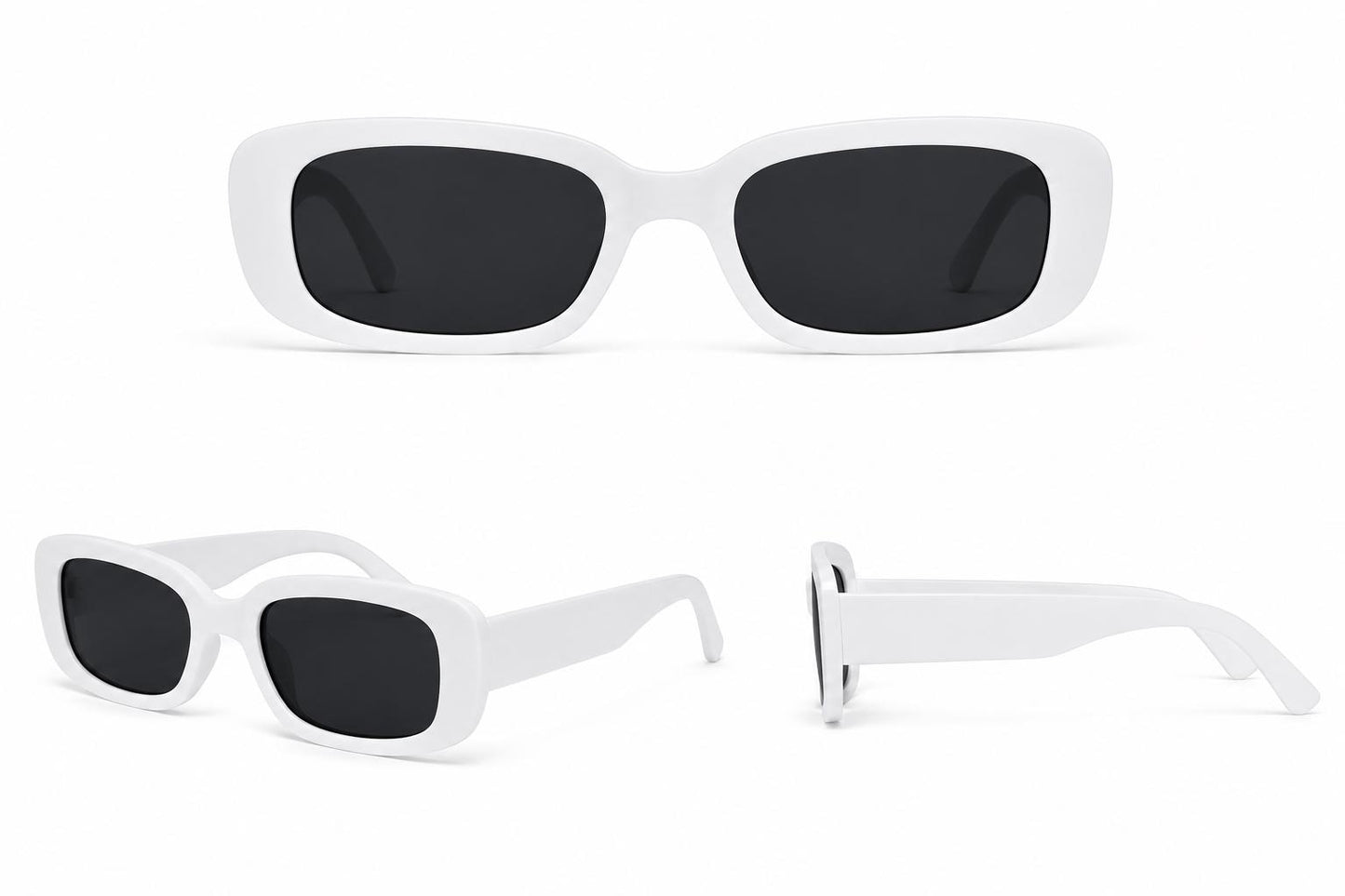 Retro Rectangle Sunglasses | Vintage Thick Frame UV400 Shades | Unisex Fashion Eyewear
