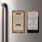 Birkat Me'ein Shalosh and Borei Nefashot magnets staged on refrigerator at realistic 7 x 4 inch scale