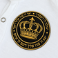 Close-up of the black silicone patch with raised gold crown and Hebrew Birkat Kohanim blessing