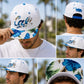 California Floral Snapback Hat | Embroidered Cali Script, Bear Logo, Tropical Brim