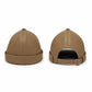 Unisex Leather-Look Brimless Docker Hat – Adjustable Rolled-Cuff Cap in Black, Burgundy and Tan
