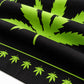 22x22 Black and Neon Green Cannabis Leaf Bandana, 100% Cotton Marijuana Print Head Scarf, Neck Scarf, Unisex Fashion Accessory