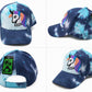 Kids Tie-Dye Unicorn Baseball Cap | Embroidered Adjustable Cotton Hat | Blue & Aqua Youth Snapback