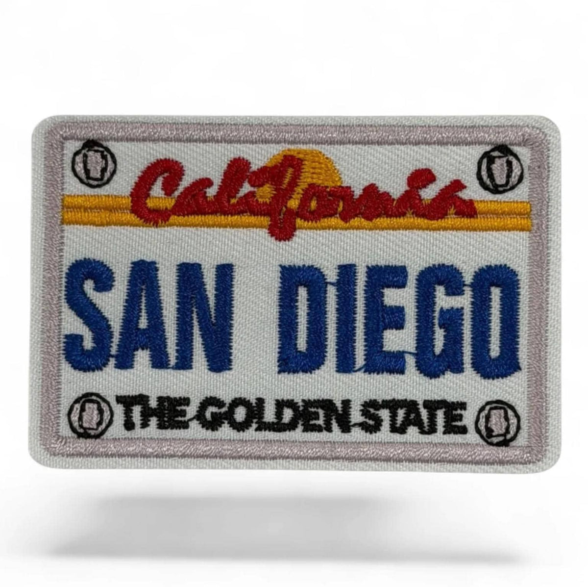 Embroidered California License Plate Patch – Santa Monica, San Diego, San Francisco, Barbara (Iron-On)
