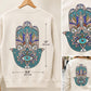 Rhinestone Hamsa Hand Heat Transfer | Evil Eye Crystal Applique (9.5"x12")