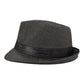 Black Straw Fedora Hat | Lightweight Trilby, Wide Brim, Unisex Summer Vacation Accessory