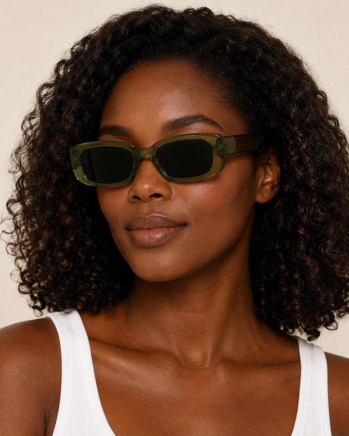 Retro Rectangle Sunglasses | Vintage Thick Frame UV400 Shades | Unisex Fashion Eyewear