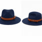 Wide Brim Woven Straw Fedora Hat | Faux Leather Band, Summer Sun Protection