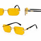 Luxury Rimless Rectangle Sunglasses | Gold Metal Frame | UV400 Fashion Shades for Men & Women