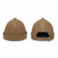 Unisex Leather-Look Brimless Docker Hat – Adjustable Rolled-Cuff Cap in Black, Burgundy and Tan