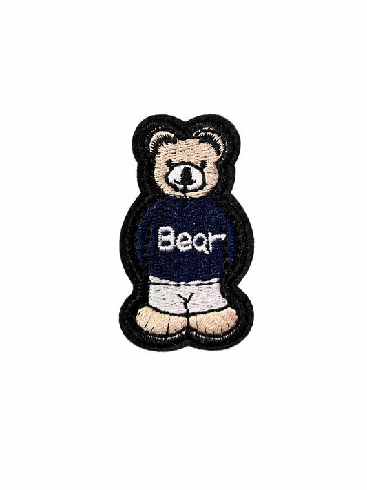 Bear Embroidered Patch – Teddy Bear Iron On Patch, Navy Blue or Red Sweater, Hat Jacket Backpack Bag Clothing Applique