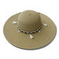 Boho Wide Brim Straw Hat with Shell Tassels | Beach Vacation Sun Hat