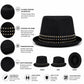 Black Studded Fedora Hat | Unisex Trilby with Metal Stud Band