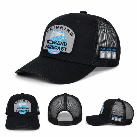 Drinking Weekend Forecast Trucker Hat | Embroidered Beer Mug Patch Cap