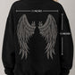 Rhinestone Angel Wing Iron-On Decal | Hot Fix Crystal Bling Transfer (Rainbow Multicolor)
