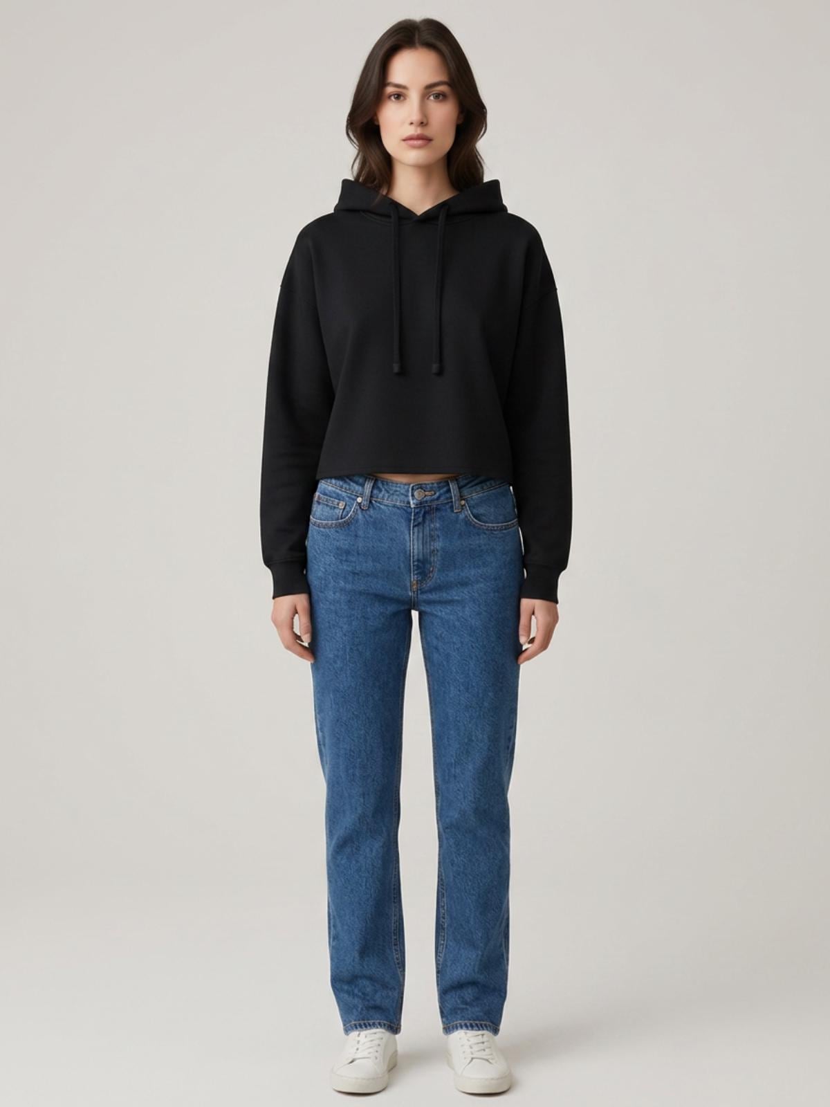 Oversized Cropped Hoodie | Varsity Back Print Streetwear Sweatshirt