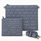 Denim blue Kotel Western Wall tallit and tefillin bag set with detachable strap