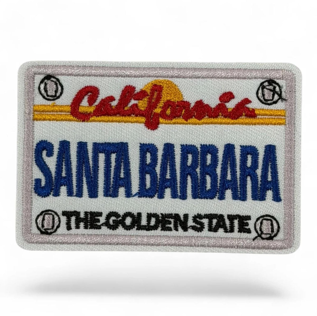 Embroidered California License Plate Patch – Santa Monica, San Diego, San Francisco, Barbara (Iron-On)