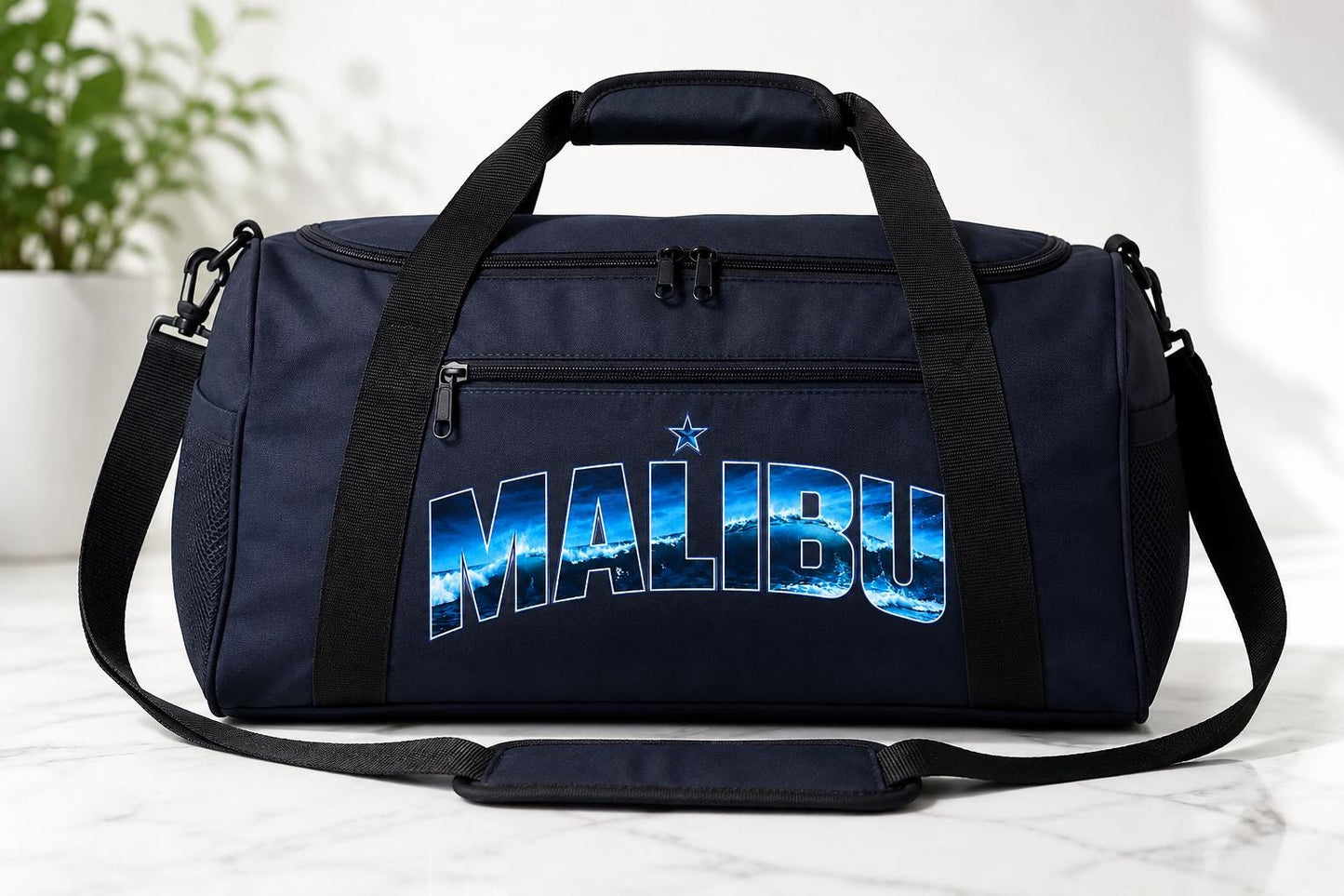 Malibu Ocean Wave Heat Transfer Decal – 30cm x 12cm Beach Graphic Iron-On Transfer for Hoodies, Sweatshirts & T-Shirts