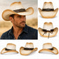 Pink & Tan Western Straw Cowboy Hat | Lightweight Sun Hat | Unisex