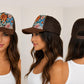 Vintage Tapestry Trucker Hat | Suede Brim Mesh Snapback Cap | Floral & Paisley Woven Baseball Hat | Unisex