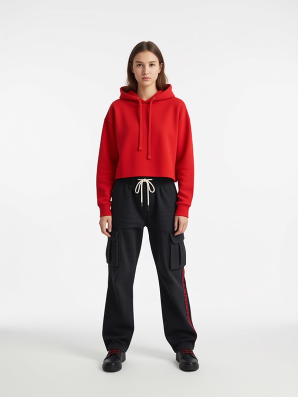 Oversized Cropped Hoodie | Varsity Back Print Streetwear Sweatshirt