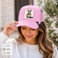Pink Embroidered Bunny Trucker Hat | Chapeau by Jess Snapback Cap
