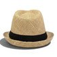 Classic Tan Fedora Hat | Lightweight Straw Trilby, Black Band, Unisex Summer Beach Vacation Accessory