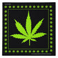 22x22 Black and Neon Green Cannabis Leaf Bandana, 100% Cotton Marijuana Print Head Scarf, Neck Scarf, Unisex Fashion Accessory