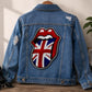 Large Sequin Union Jack Tongue Patch Red White Blue Rock Style Back Patch for Denim Jackets Vests Bags DIY Fashion