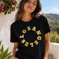 Los Angeles Circular Gold Graphic T-Shirt | Black Unisex LA Tee