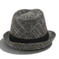 Black White Tweed Fedora Hat | Feather Accent Trilby, Vintage Inspired Fashion