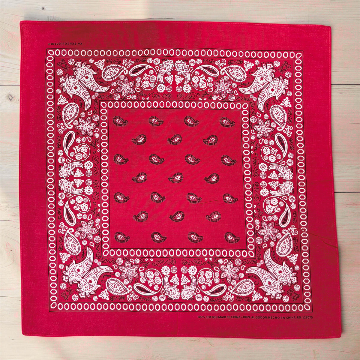 22x22 Cotton Paisley Bandana | Large Western Head Scarf, Neck Scarf