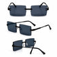 Retro Rimless Rectangle Sunglasses | Y2K Frameless Fashion Shades (UV400)