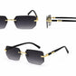 Luxury Rimless Rectangle Sunglasses | Gold Metal Frame | UV400 Fashion Shades for Men & Women