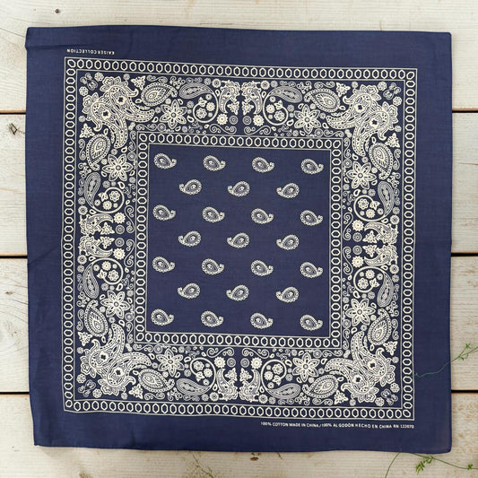 22x22 Cotton Paisley Bandana | Large Western Head Scarf, Neck Scarf