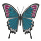 Large Rhinestone Butterfly Heat Transfer Decal | Blue & Pink Iron-On Crystal Applique