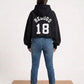 Oversized Cropped Hoodie | Varsity Back Print Streetwear Sweatshirt