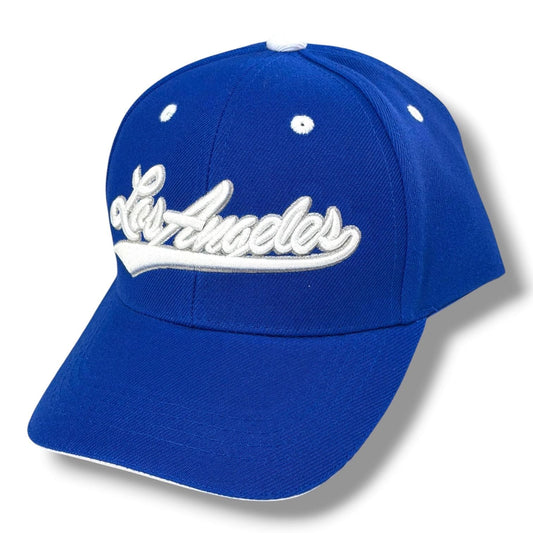 Kids Los Angeles Embroidered Snapback Cap | Youth Baseball Hat, Purple Yellow