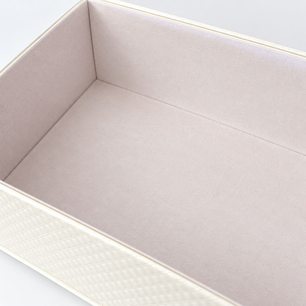 Close-up of the soft velvet lining inside the empty Havdalah box