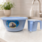 Blue kids Netilat Yadayim washing cup and basin set