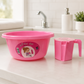 Pink kids Netilat Yadayim washing cup and basin set