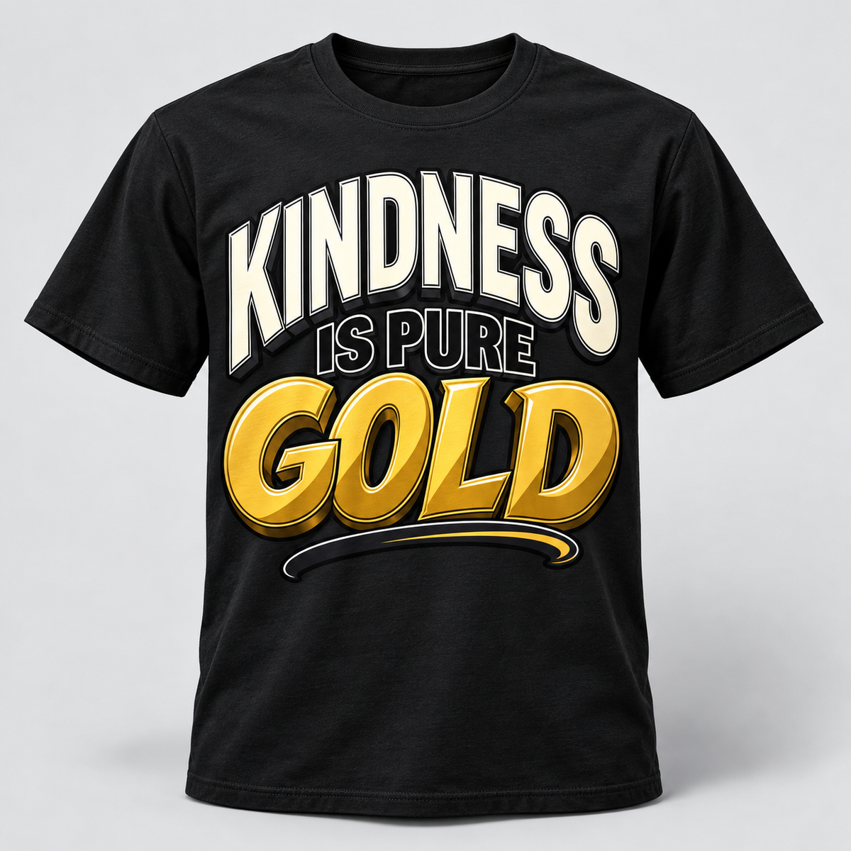 Kindness Is Pure Gold graphic T-shirt in black