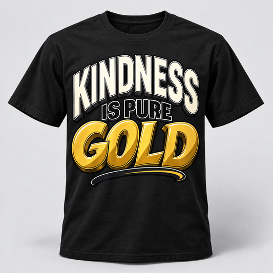 Kindness Is Pure Gold graphic T-shirt in black