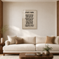 Black Mizmor LeToda glossy acrylic wall art displayed in a living room